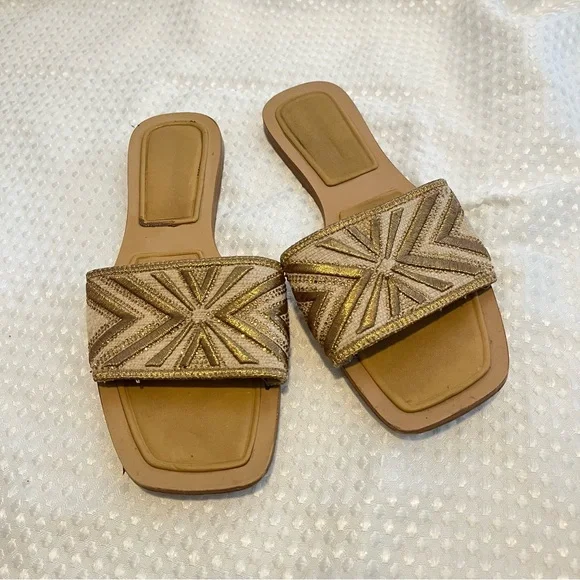 👡ZARA Sandal Bundle Size 39 | Gold Embellished + Chain Slide Sandals - Picture 12 of 12